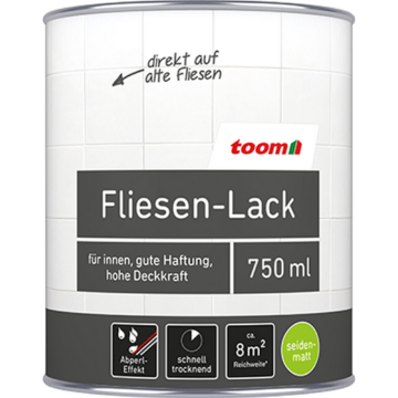 toom Fliesenlack weiß seidenmatt, 0,75 Liter